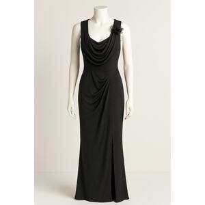 Vshow 2XL Sparkle Black Formal Maxi Dress Long Gown Floral Sleeve - NWT